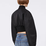 Water-repellent twill bomber jacket