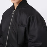 Water-repellent twill bomber jacket