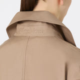 Long trench coat in water-repellent cotton twill