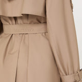 Short double-breasted trench coat in water-repellent cotton twill