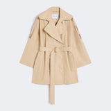 Double-breasted water-repellent gabardine trench coat