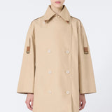 Double-breasted water-repellent gabardine trench coat