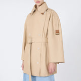 Double-breasted water-repellent gabardine trench coat