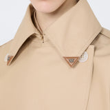 Double-breasted water-repellent gabardine trench coat