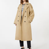 Water-repellent gabardine trench coat