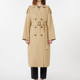 Water-repellent gabardine trench coat