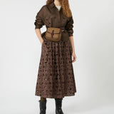 Cropped shirt in water-repellent twill