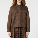 Cropped shirt in water-repellent twill