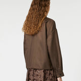 Cropped shirt in water-repellent twill