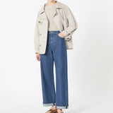 Short trench coat in water-repellent cotton twill