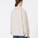 Short trench coat in water-repellent cotton twill