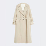 Water-repellent canvas-weave trench coat