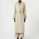 Water-repellent canvas-weave trench coat