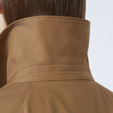 Short water-repellent twill trench coat