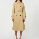 Reversible trench coat in water-repellent gabardine