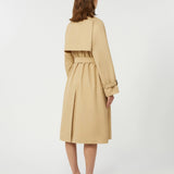 Reversible trench coat in water-repellent gabardine