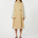 Reversible trench coat in water-repellent gabardine