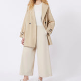 Short trench coat in water-repellent fabric