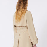 Short trench coat in water-repellent fabric