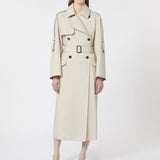 Water-repellent twill trench coat