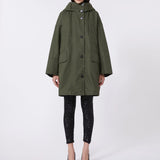 Water-repellent fabric parka