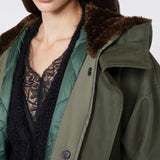 Water-repellent fabric parka