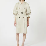 Double-breasted trench coat in water-repellent twill