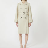 Double-breasted trench coat in water-repellent twill