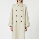 Double-breasted trench coat in water-repellent twill