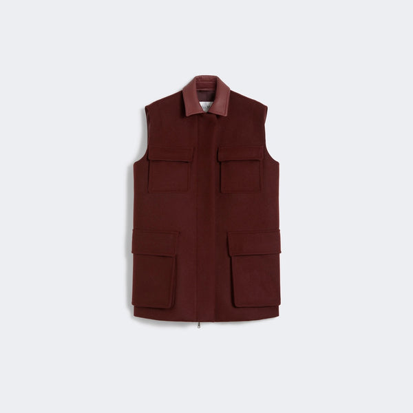 Long vest in wool, alpaca and cashmere