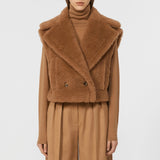 2-in-1 cropped teddy fabric vest