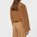 2-in-1 cropped teddy fabric vest