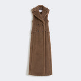 Sleeveless coat made of teddy, alpaca and wool