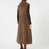 Sleeveless coat made of teddy, alpaca and wool