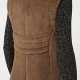 Sleeveless coat made of teddy, alpaca and wool