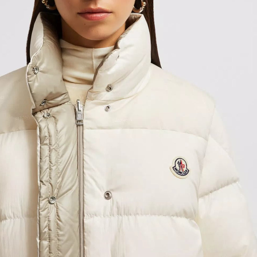 アウターその他 MONCLER Women Outer J209T1A00004M5010050 WHITE Elegant Cinched Down Jacket - Moncler | WE IN STYLE