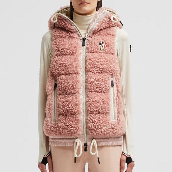 Padded teddy zip-up gilet