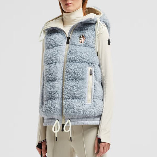 Padded teddy zip-up gilet