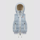 Padded teddy zip-up gilet