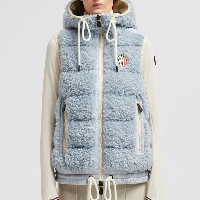 Padded teddy zip-up gilet