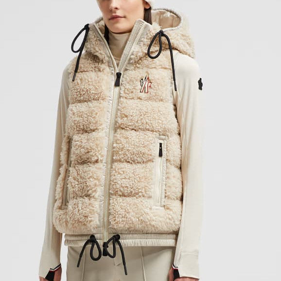 Padded teddy zip-up gilet