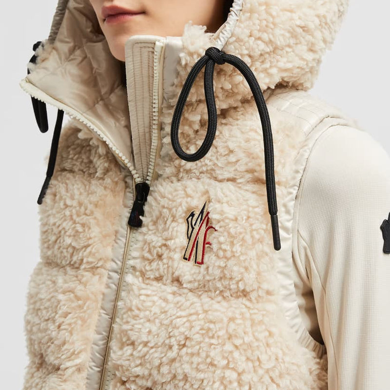 Padded teddy zip-up gilet