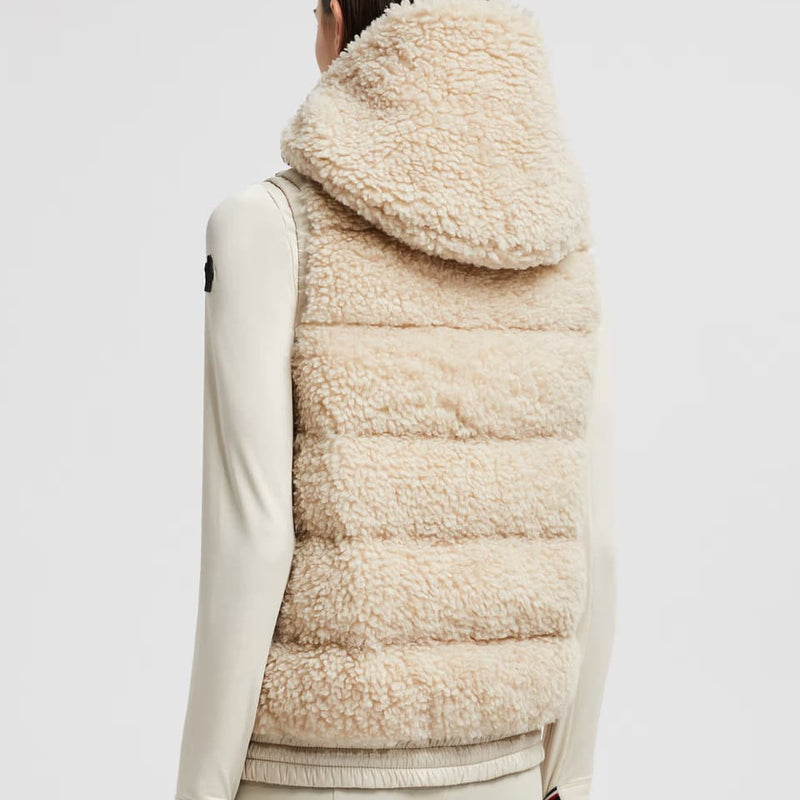 Padded teddy zip-up gilet