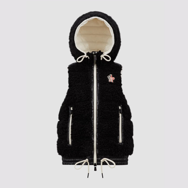 Padded teddy zip-up gilet