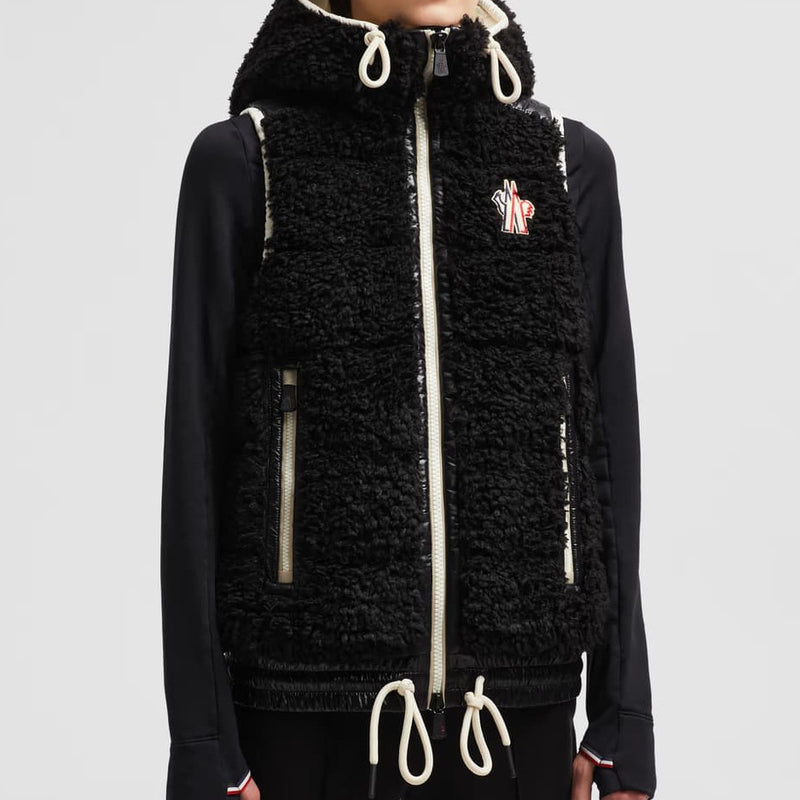 Padded teddy zip-up gilet