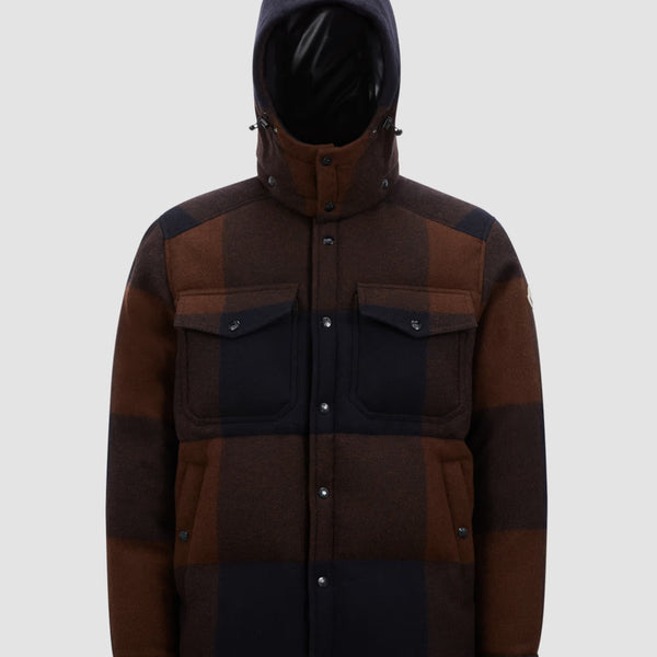 Ladurns Hooded Wool Down Shirt Jacket