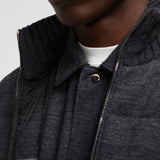 Wool & Cashmere Padded Zip-Up Cardigan