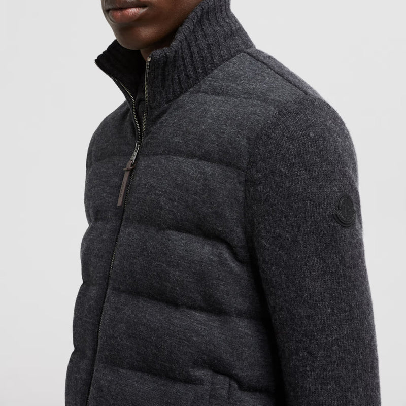 Wool & Cashmere Padded Zip-Up Cardigan