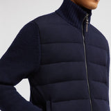 Wool & Cashmere Padded Zip-Up Cardigan