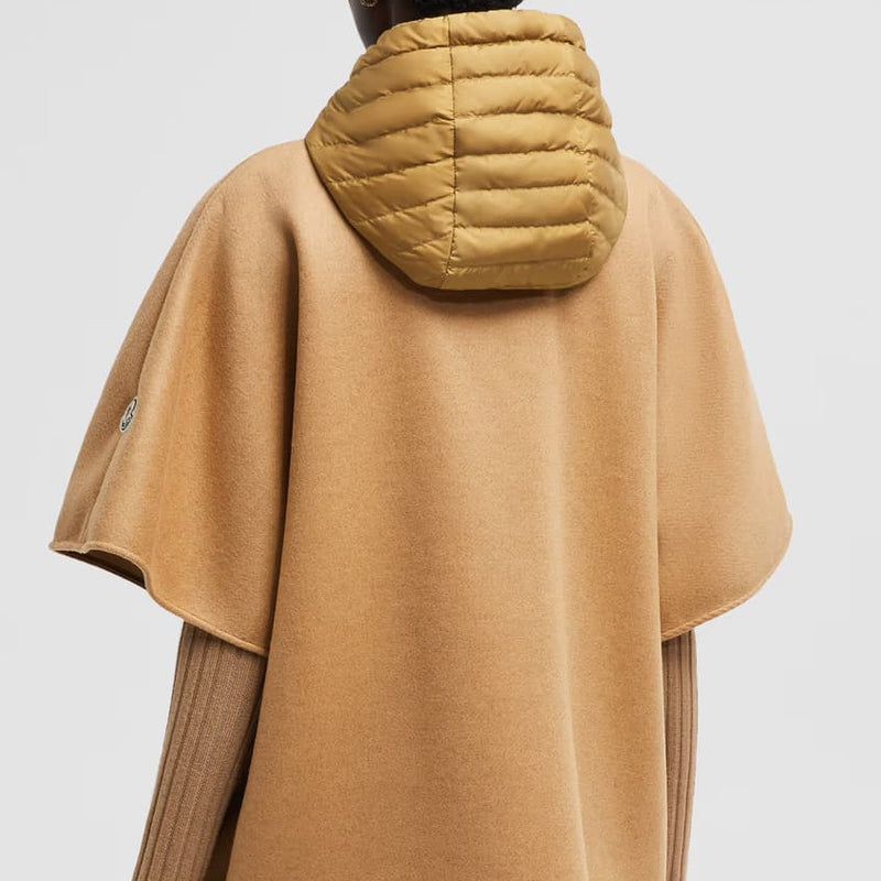 Hooded Wool Down Cape